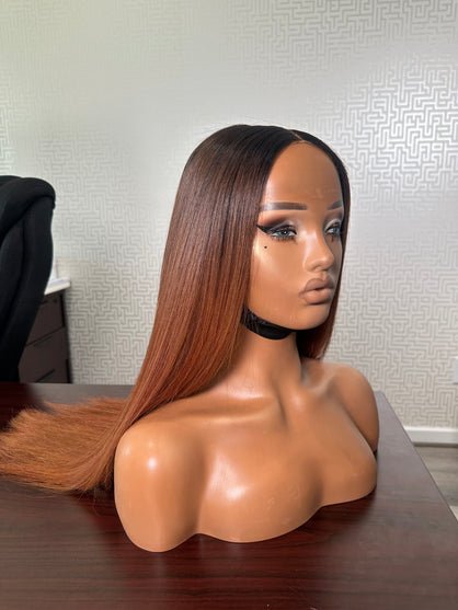 Chestnut brown straight wig