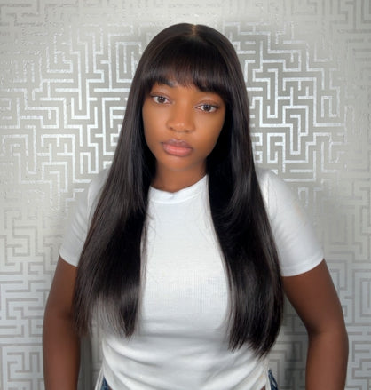 Straight bang (fringe) wig