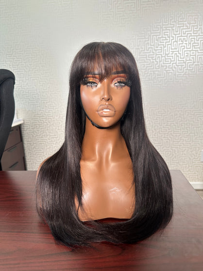 Straight bang (fringe) wig